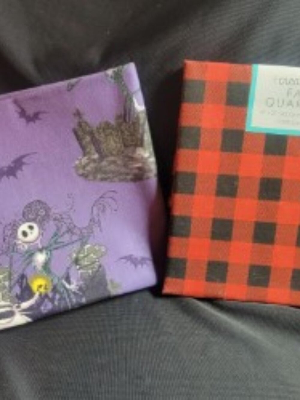 Nightmare Before Christmas Fabric Lot Disney Jack Skellington + Buffalo Plaid Co